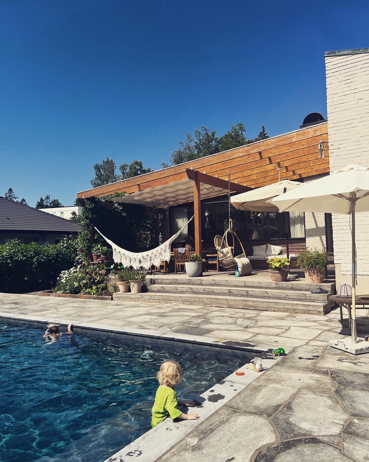 The pool finally