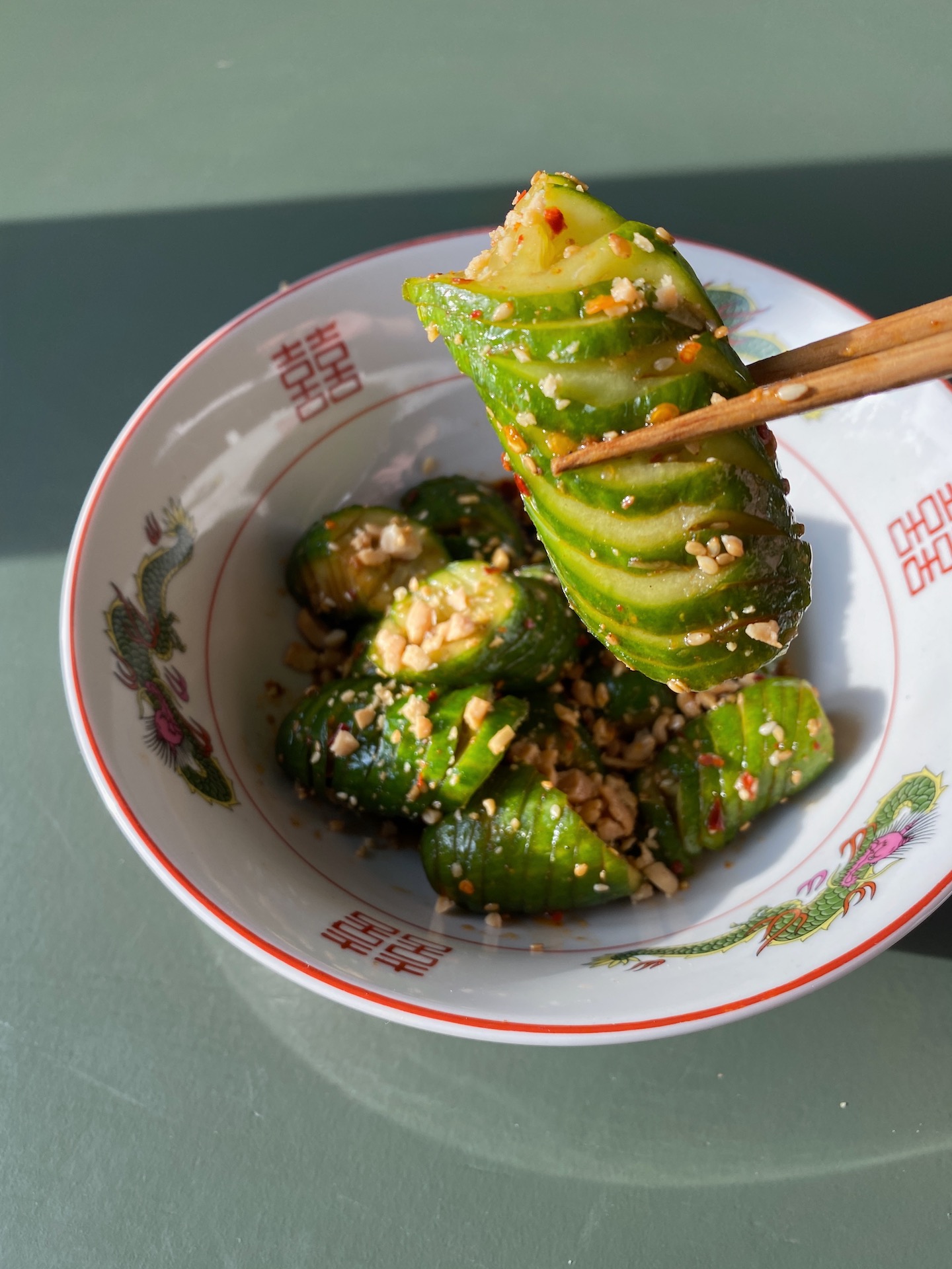 Crunchy & spicy kinesisk gurksallad  -Coir raincoat cucumber