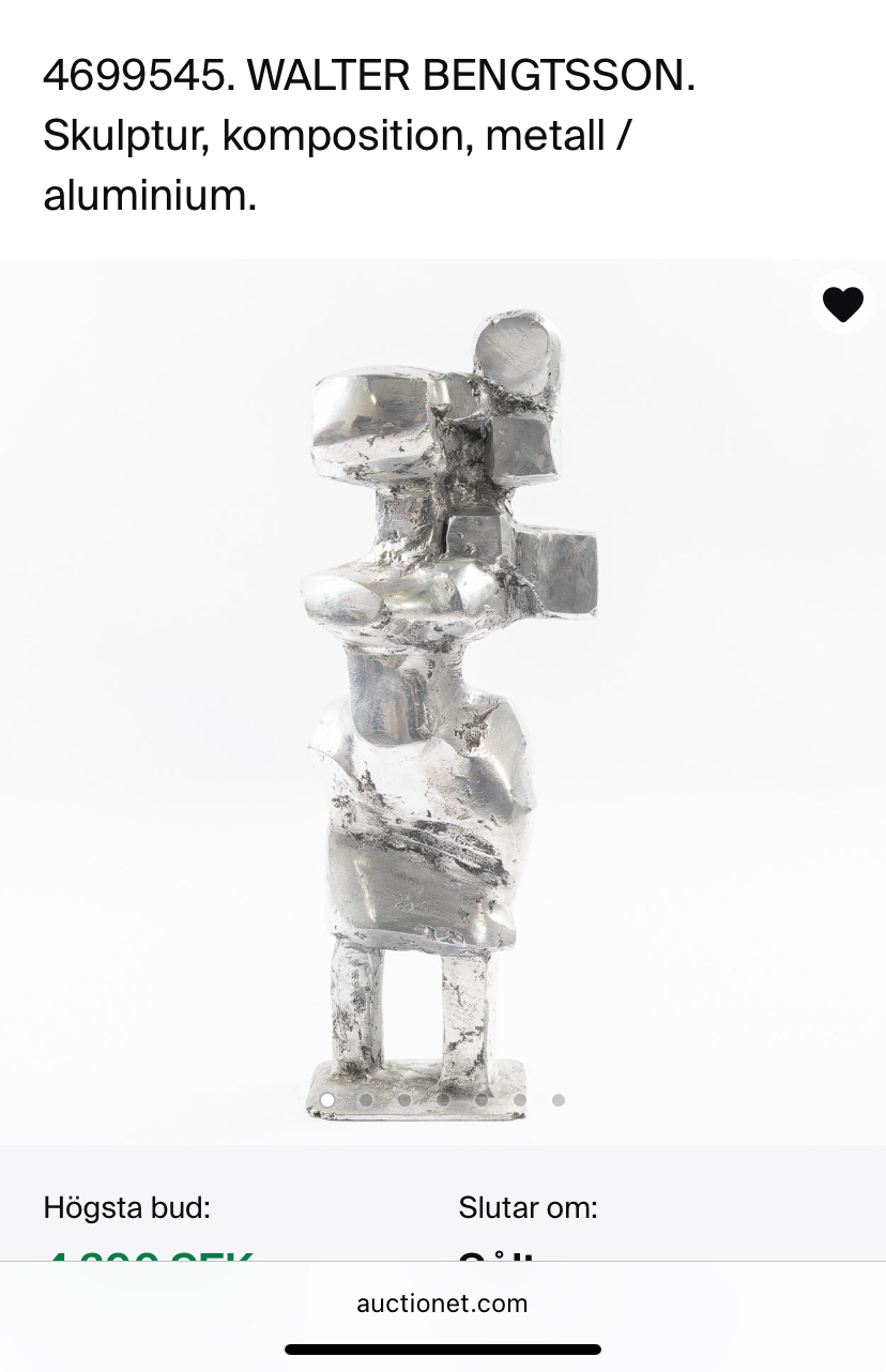 Årets första konstinköp, skulptur från 60-talet