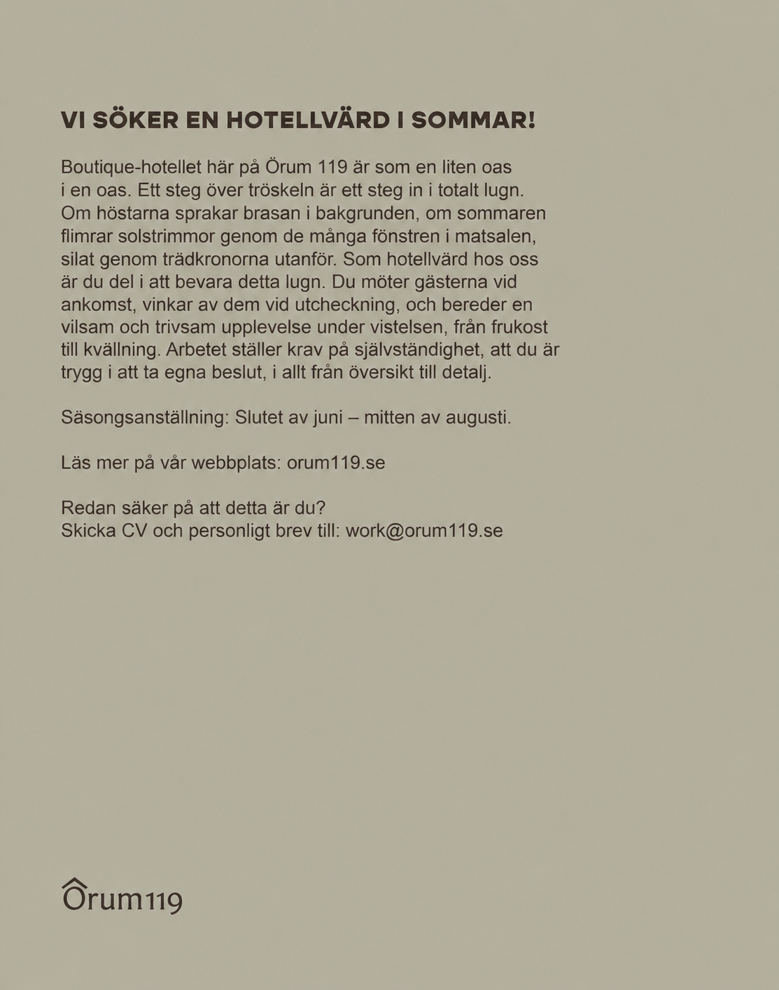 Ett drömjobb
